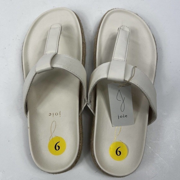 Joie Ivory Nacho Slip On Thong Slide Sandals Size 9M Espadrilles Flip Flops - Picture 2 of 8